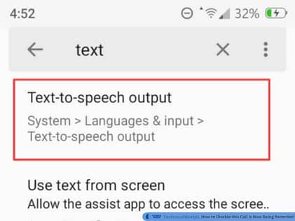 Now click on the 1st option "text-to-speech output".