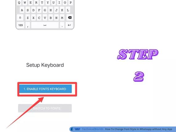 Click on Enable Fonts keyboard