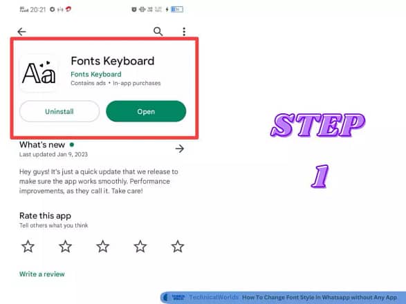 Fonts Keyboard Application on play store