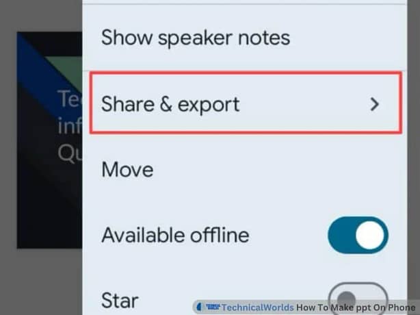 If you want to save this presentation, then click on the three dot button above and click on the fifth option share & export.